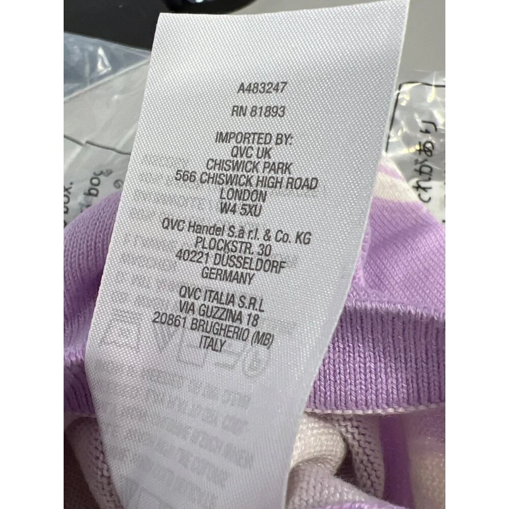 Isaac Mizrahi Live Bridgehampton Printed Shell Cardigan Women Small Lavender NEW - Picture 6 of 7